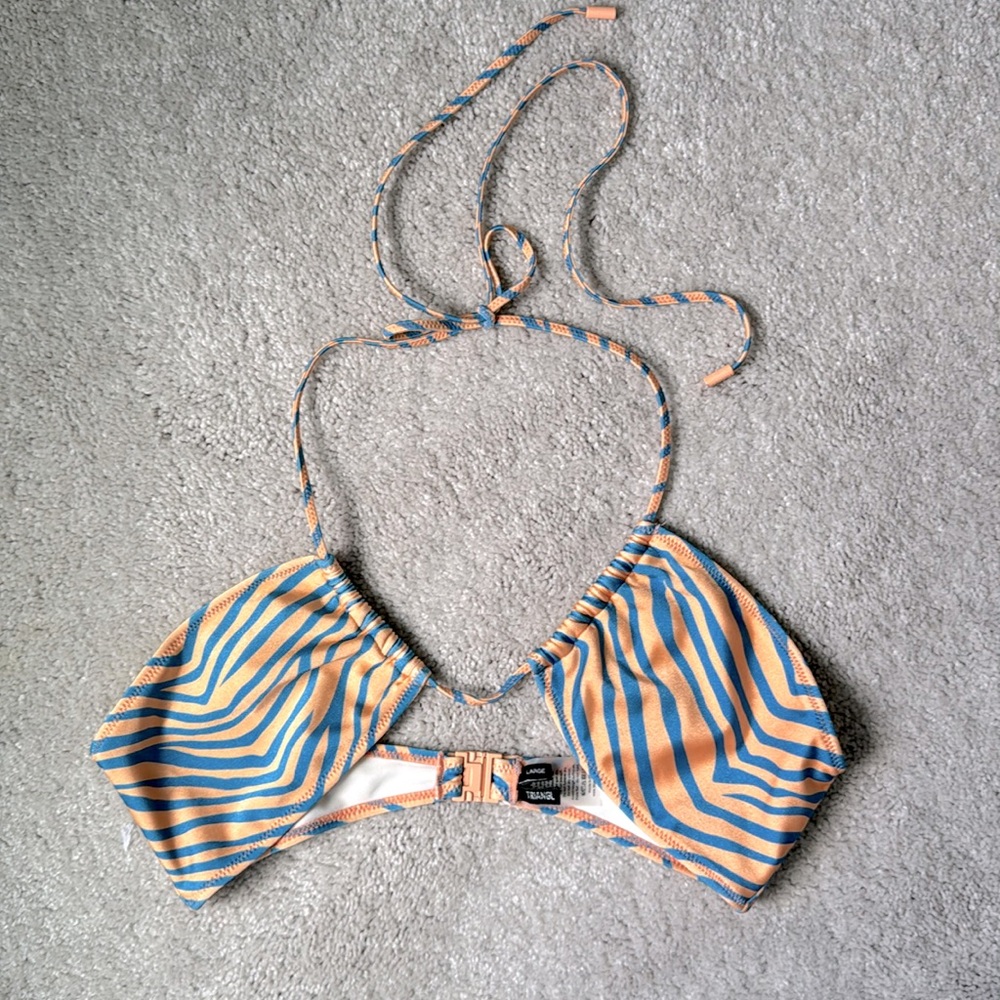 TRIANGL Zebra Print Bikini TOP L